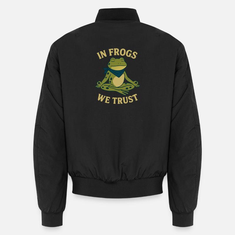 In Frogs We Trust - Unisex Bomber Jacket - black
