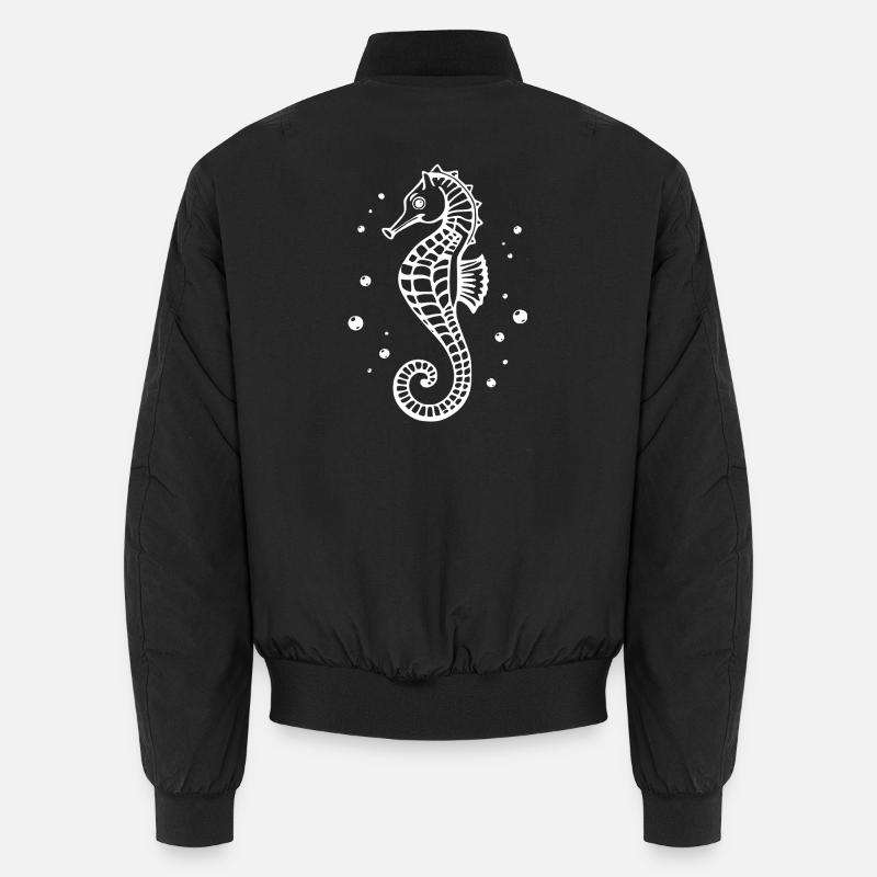 Idée cadeau hippocampe blanc pour les nageurs Bomber unisexe