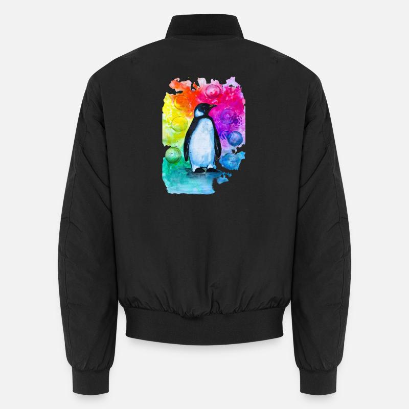 Aquarelle colorée de pingouin Bomber unisexe