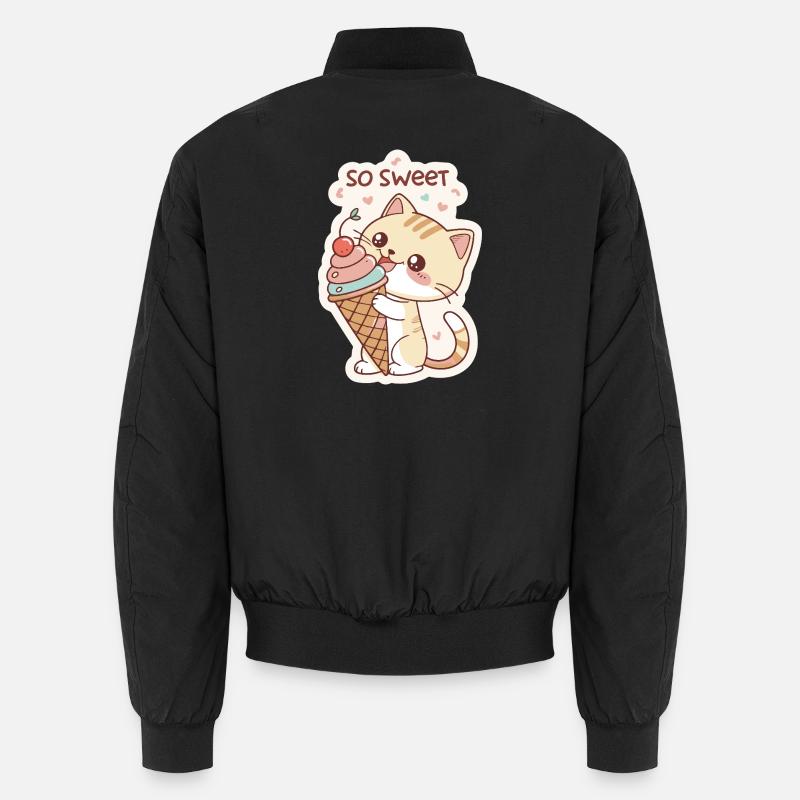 Gourmet cat and pastel cone Unisex Bomber Jacket