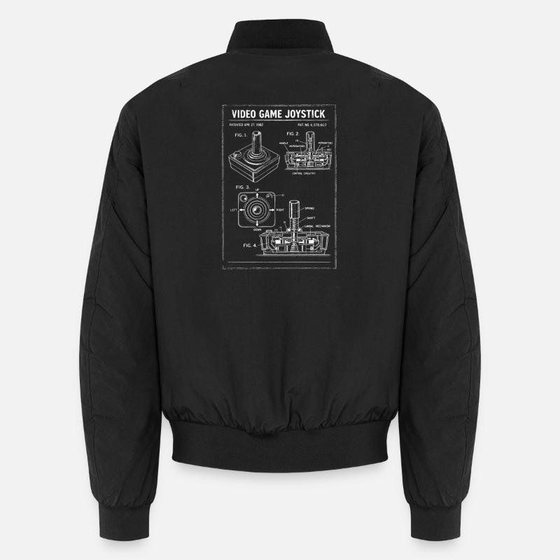 Retro Joystick Blueprint Unisex Bomber Jacket