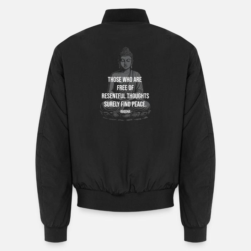 Peaceful Mind Buddha Quote Bomber unisexe