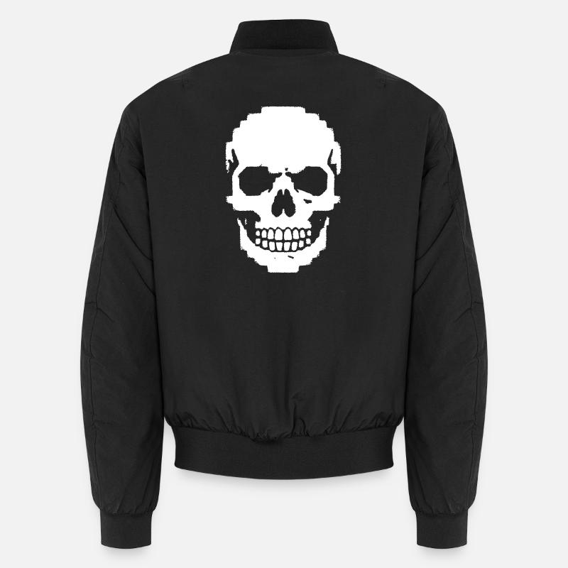 Crâne Pixel Crâne 8-Bits - Bomber unisexe - noir
