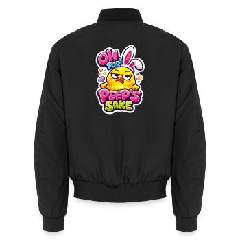 Frohe Ostern Osterküken Vintage - Unisex Bomberjacke - Schwarz - Hinten - AI Model Male 185 light (185cm)