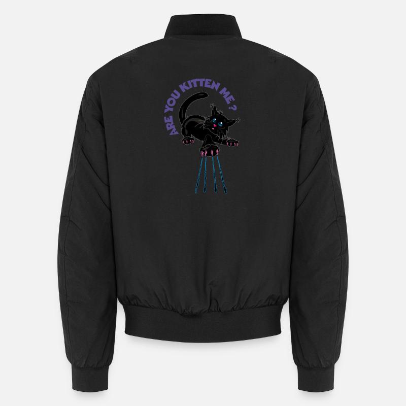 Willst du mich kätzchen? Verspielte Schwarze Katze Unisex Bomberjacke