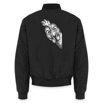 Drôle de poulet qui regarde - Bomber unisexe - noir - Dos - AI Model Male 185 light (185cm)