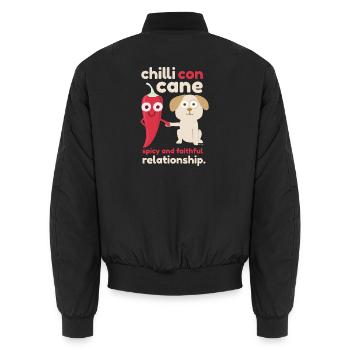 Chilli con Cane. drôlig. - Unisex Bomberjacke - Schwarz - Hinten - AI Model Male 185 light (185cm)