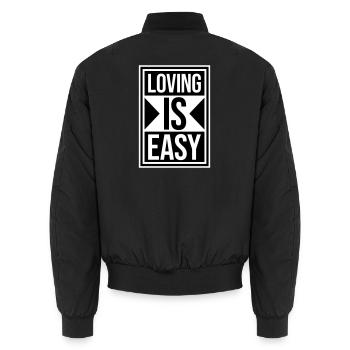 Loving Is Easy Inspirierend Romantisch Spruch Logo - Unisex Bomberjacke - Schwarz - Hinten - AI Model Male 185 light (185cm)