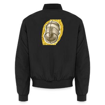 Illustration de la bobine en fil d’or - Bomber unisexe - noir - Dos - AI Model Male 185 light (185cm)