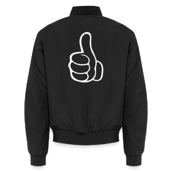 like hand - Unisex Bomber Jacket - black - Back - AI Model Male 185 light (185cm)