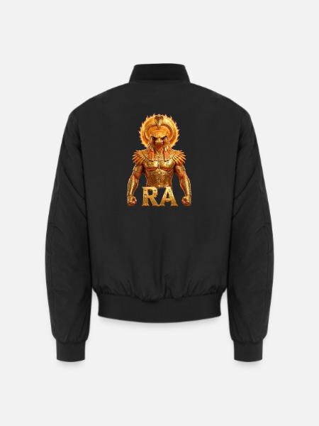 Ra - Ägyptischer Sonnengott | Goldener Falken - Unisex Bomberjacke - Schwarz