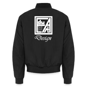 EduArt Design Logo weiß brand, merch - Unisex Bomberjacke - Schwarz - Hinten - AI Model Male 185 light (185cm)