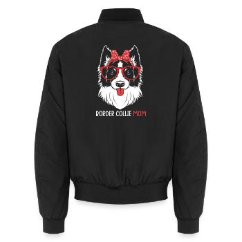 Border Collie - Unisex Bomberjacke - Schwarz - Hinten - AI Model Male 185 light (185cm)