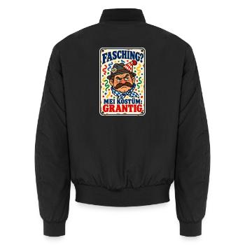Fasching Kostüm grantig - Unisex Bomberjacke - Schwarz - Hinten - AI Model Male 185 light (185cm)
