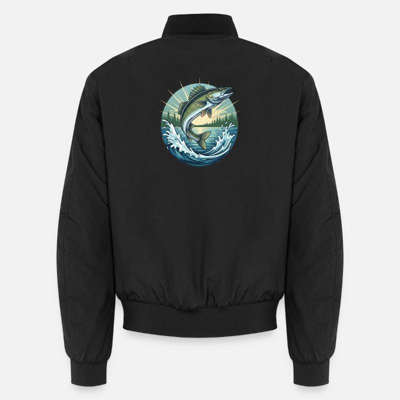 Springender Zander Unisex Bomberjacke