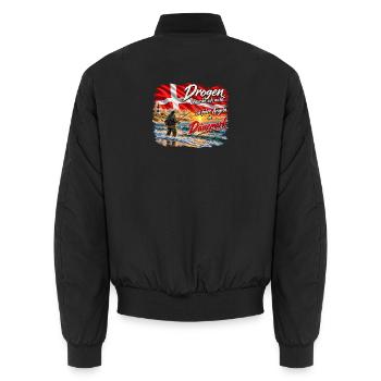 Dänemark Angeln am Sonnenuntergang - Unisex Bomberjacke - Schwarz - Hinten - AI Model Male 185 light (185cm)