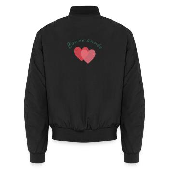ALLES GUTE ZUM NEUEN JAHR. SILVESTER. BESTE WÜNSCHE - Unisex Bomberjacke - Schwarz - Hinten - AI Model Male 185 light (185cm)