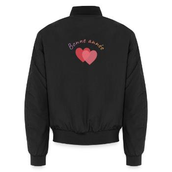 ALLES GUTE ZUM NEUEN JAHR. SILVESTER. BESTE WÜNSCHE - Unisex Bomberjacke - Schwarz - Hinten - AI Model Male 185 light (185cm)
