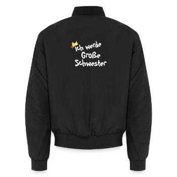Ich werde Große Schwester - Unisex Bomberjacke - Schwarz - Hinten - AI Model Male 185 light (185cm)