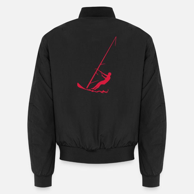 windsurfing - Unisex Bomber Jacket - black