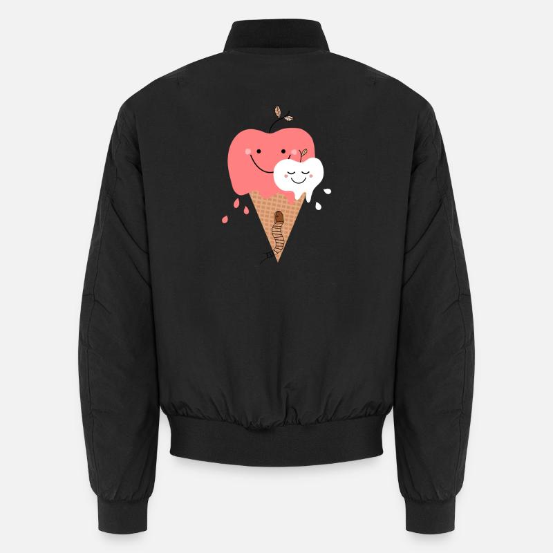 Happy Apple Icecream - Unisex Bomber Jacket - black