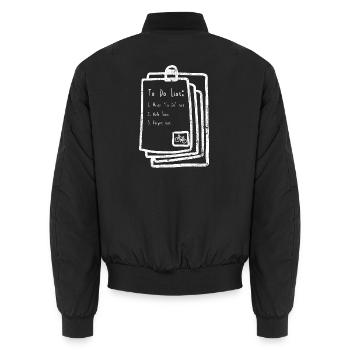 Liste de choses à faire Vélo Clipart - Bomber unisexe - noir - Dos - AI Model Male 185 light (185cm)