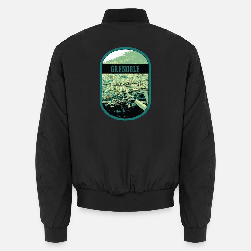 Panoramic Grenoble: Single View Cable Car Unisex Bomber Jacket