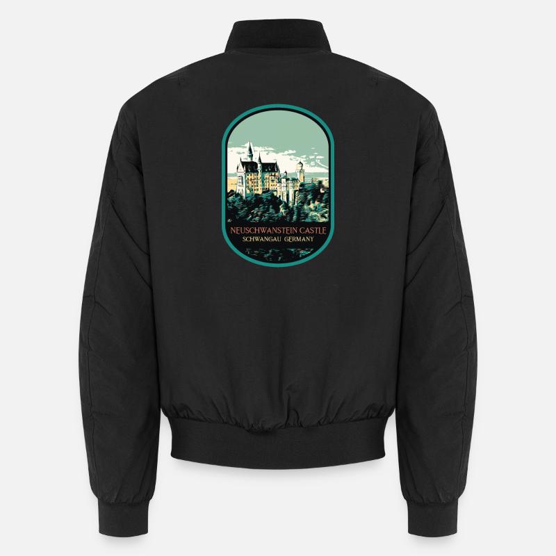 Silhouette du château de Neuschwanstein Bomber unisexe