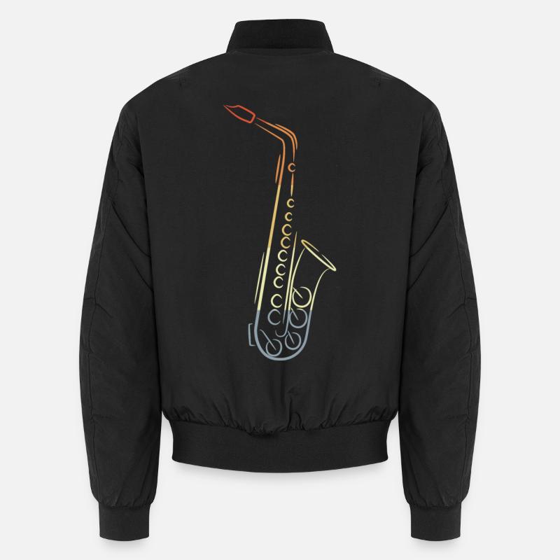 Dessin de saxophone vintage Bomber unisexe