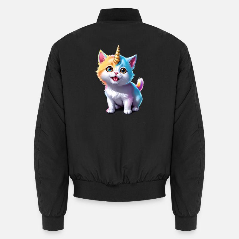 Unicorn Kitten - Unisex Bomber Jacket - black