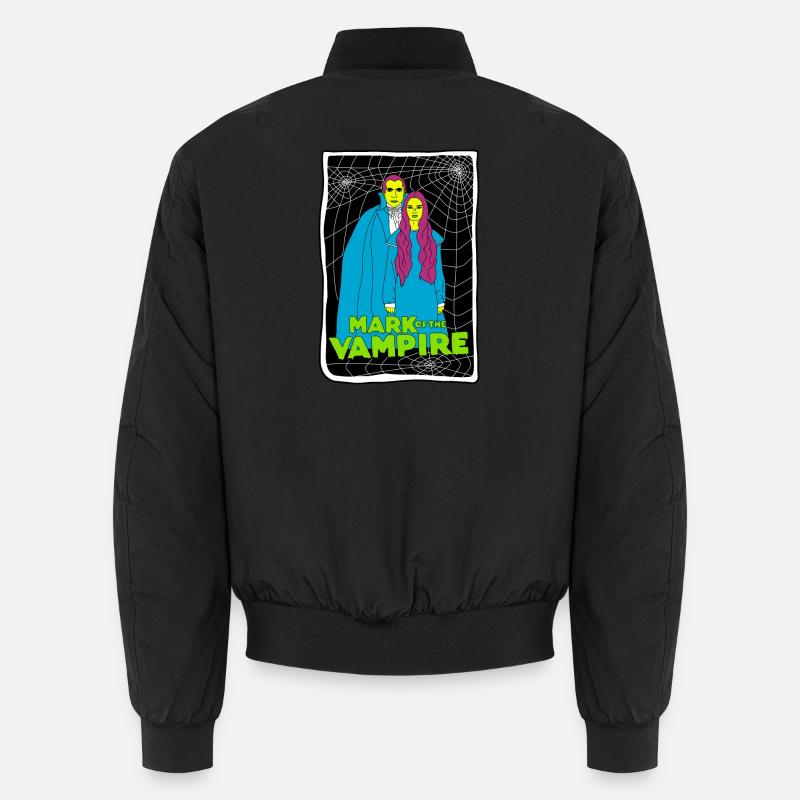 Vampire Duo with Spiderweb Background - Unisex Bomber Jacket - black