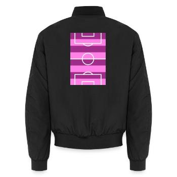 Soccer field pink - Unisex Bomber Jacket - black - Back - AI Model Male 185 light (185cm)