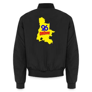 Drôme 26 - Unisex Bomber Jacket - black - Back - AI Model Male 185 light (185cm)