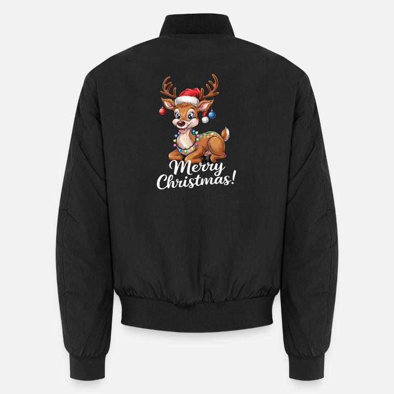 Rentier Weihnachtspullover Merry Christmas lustig Unisex Bomberjacke