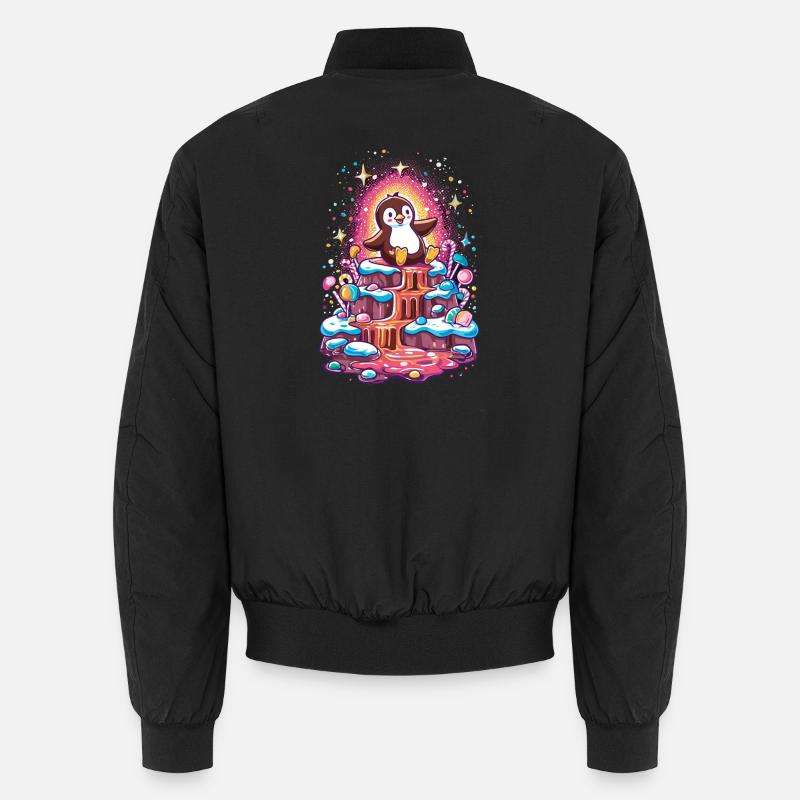 Penguin on sugar island - Unisex Bomber Jacket - black