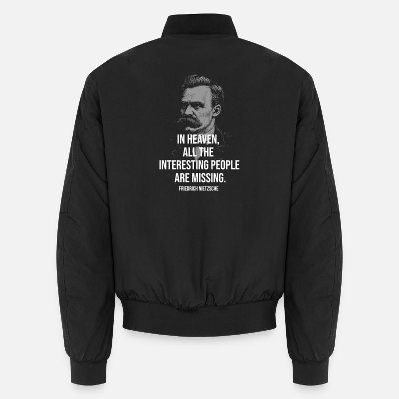 Nietzsche-Zitat: Der Himmel fehlt: - Unisex Bomberjacke - Schwarz