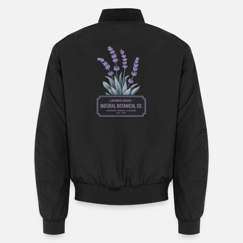 Lavender Essence – Botanical Vintage Label Unisex Bomber Jacket