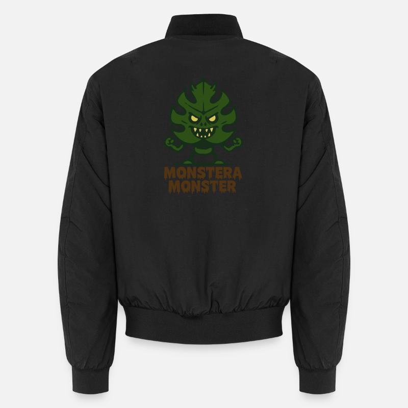 Monstera Monster - Unisex Bomber Jacket - black