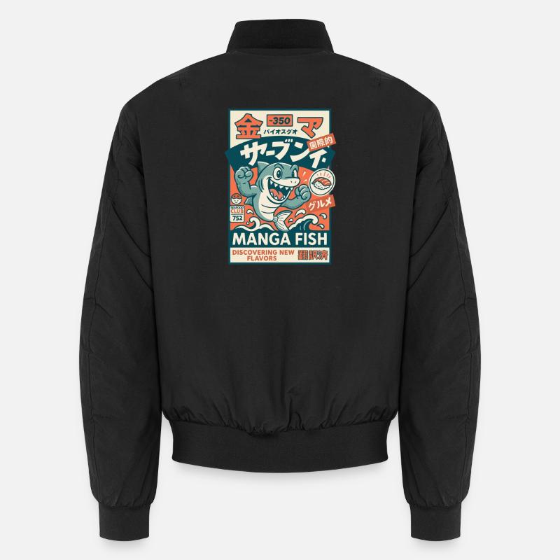 Manga Fish - Unisex Bomber Jacket - black