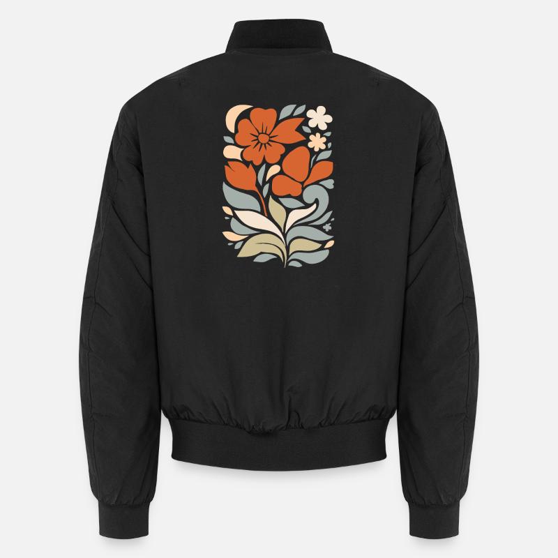 Abstract Floral Pattern Illustration Unisex Bomber Jacket