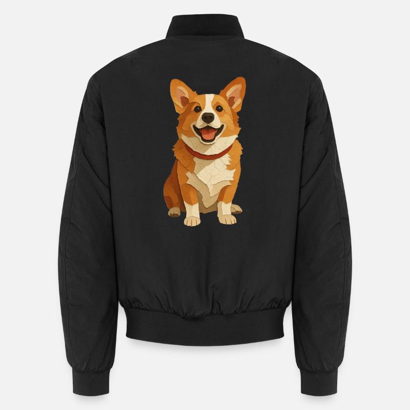 Portrait de papier Corgi - Collage Bomber unisexe