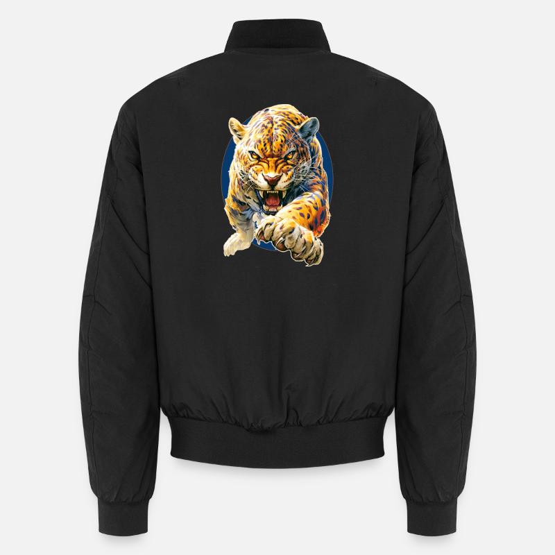 Leopard - Unisex Bomberjacke - Schwarz