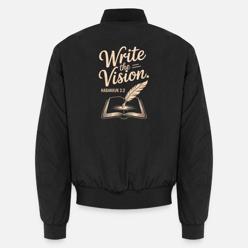 Write the Vision Habakkuk 2:2 - Unisex Bomber Jacket - black