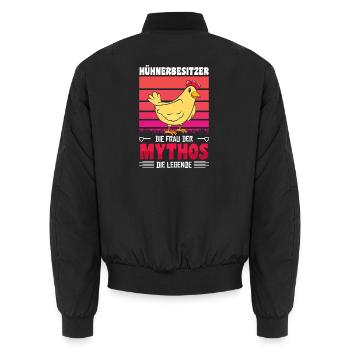 Hühnerflüsterer Huhn Hühnerhalter Hühner - Unisex Bomberjacke - Schwarz - Hinten - AI Model Male 185 light (185cm)