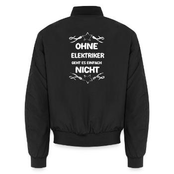 Geschenk für Elektriker - Unisex Bomberjacke - Schwarz - Hinten - AI Model Male 185 light (185cm)