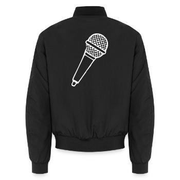 Mikrofon Musik Sänger Geschenk Musiklehrer Gesang - Unisex Bomberjacke - Schwarz - Hinten - AI Model Male 185 light (185cm)