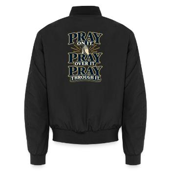 Bete in allen Phasen des Lebens - Unisex Bomberjacke - Schwarz - Hinten - AI Model Male 185 light (185cm)