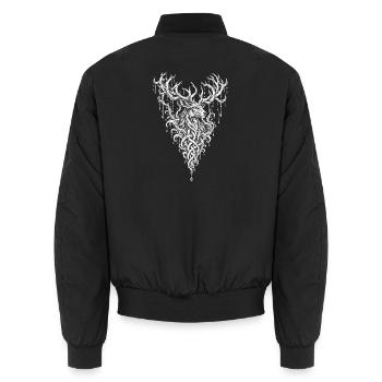 Der Hirsch mit dem Geweih der Flüsse - Unisex Bomberjacke - Schwarz - Hinten - AI Model Male 185 light (185cm)