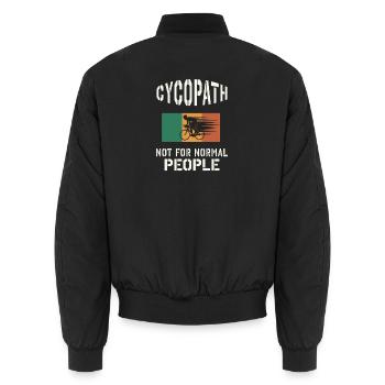 Cyclopath – Bike  Not for Normal People  - Unisex Bomberjacke - Schwarz - Hinten - AI Model Male 185 light (185cm)