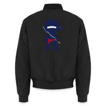 Ninja mit Schwert und Bandana - Unisex Bomberjacke - Schwarz - Hinten - AI Model Male 185 light (185cm)